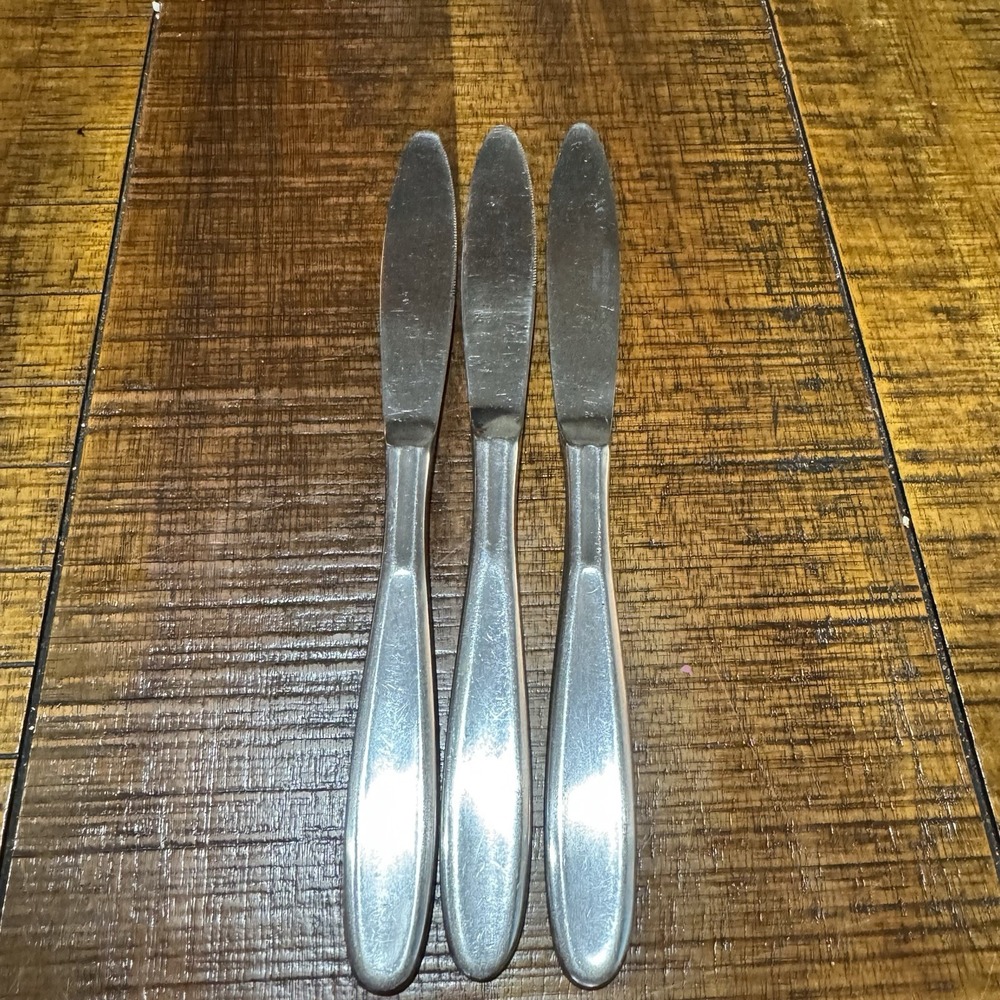 3 Hampton Silversmiths MESSINA Dinner Knives 8 7/8" Stainless Steel‎